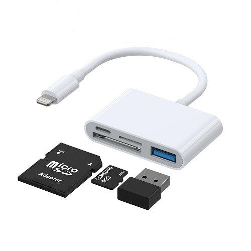 GREEN LION Lightning OTG Adapter with SD,TF Card, Type-C, USB-A Ports