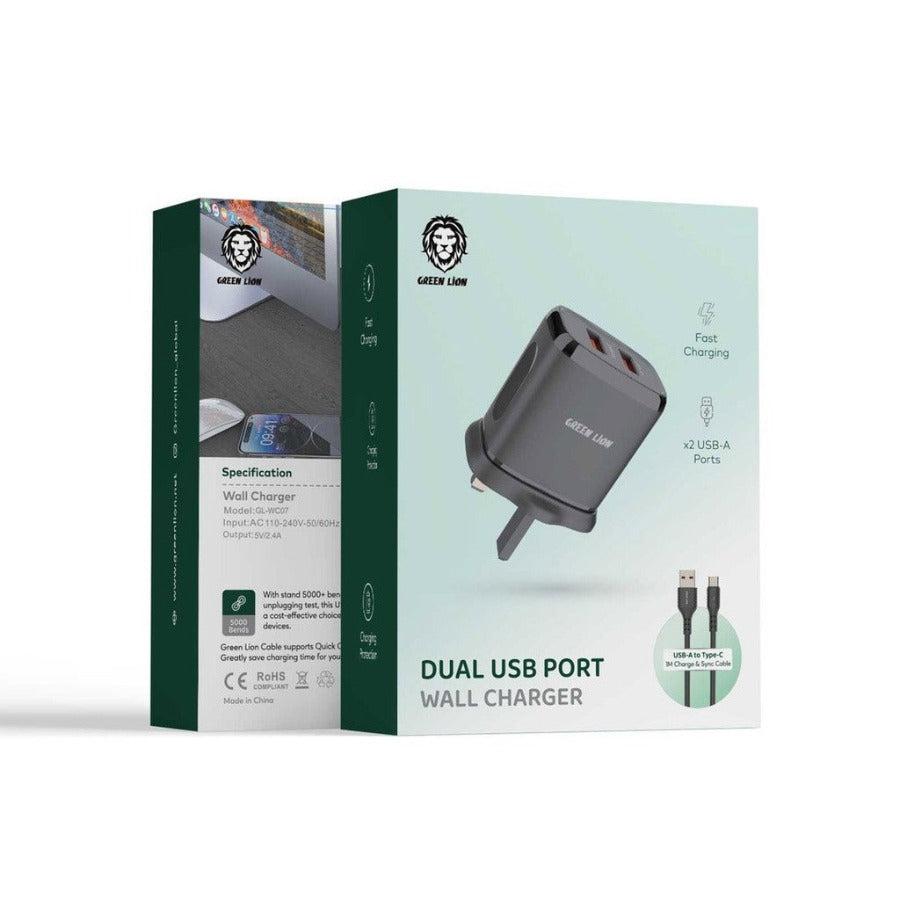 GREEN LION Dual USB-A Wall Charger | Charging adapter in Tanzania