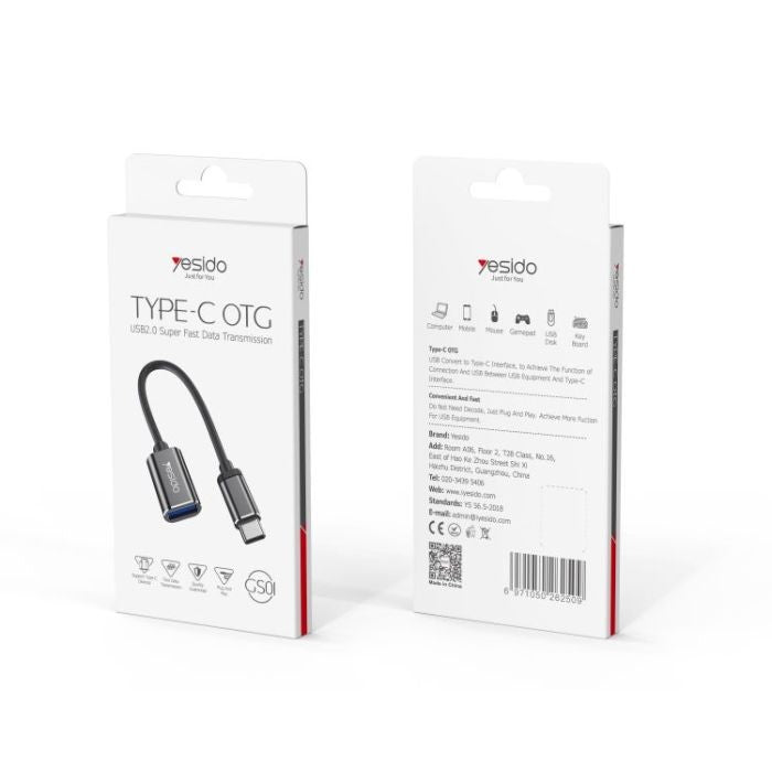 YESIDO GS01, USB-A Female To USB-C Male Adapter | Yesido Tanzania