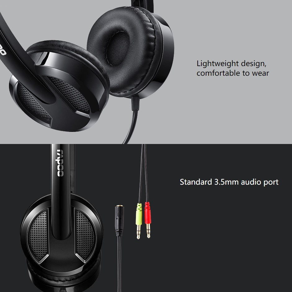RAPOO H100 Corded Stereo Headset with mic | RAPOO, Tanzania