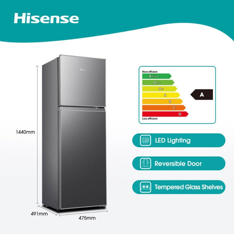 HISENSE 2 Door 154 Lt Fridge H225TTS | Hisence fridge in Dar Tanzania