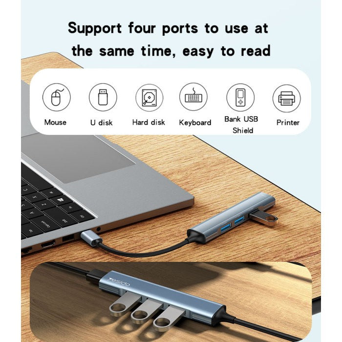 Yesido HB17, 4 in 1 USB-C to USB3.0 Hub USB Adapter in Dar Tanzania