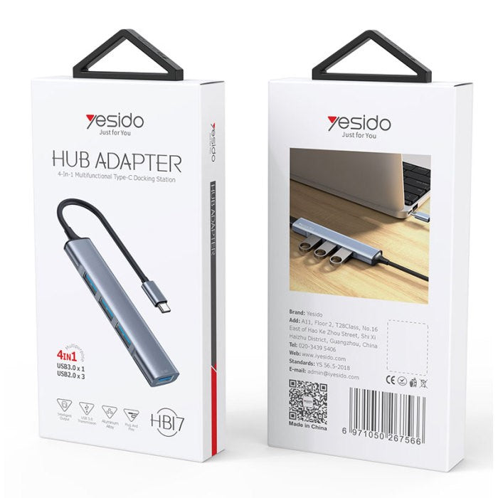 Yesido HB17, 4 in 1 USB-C to USB3.0 Hub USB Adapter in Dar Tanzania