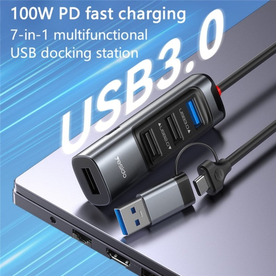 Yesido HB20, 7 in 1 USB-C, USB3.0 Hub USB Adapter in Dar Tanzania