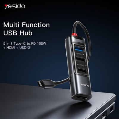 Yesido HB22, 5 in 1 USB-C, HDMI, USB-A Hub USB Adapter in Dar Tanzania