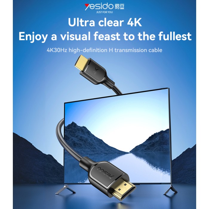YESIDO 1.8m, 4K HD High Speed, 4K@30Hz, HDMI Cable, HM16 