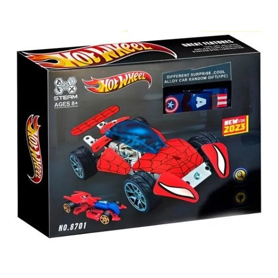 HOT WHEEL Spiderman Car 117pc Metal Assembly Set | Tanzania