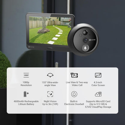 EZVIZ WIFI Doorbell, Peephole Camera Kit HP4 | Door Camera in Tanzania