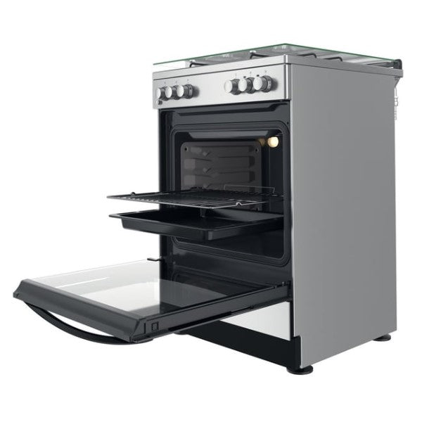 INDESIT is67m5kcx, 60cm, 3 Gas, 1 Electric plate, Electric Oven Cooker