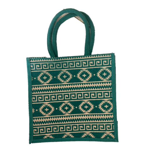 Jute Bag 12 x 12 Inch Green Mexican Design | Jute bags in Dar Tanzania