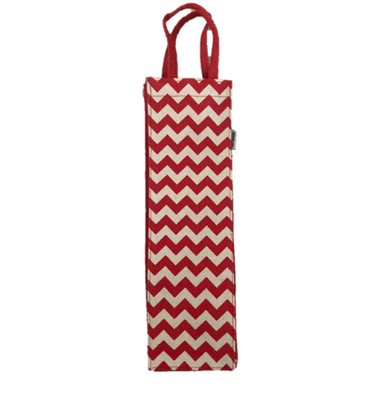 Jute Bottle Bag Red Zigzag Design | Jute bags in Dar Tanzania