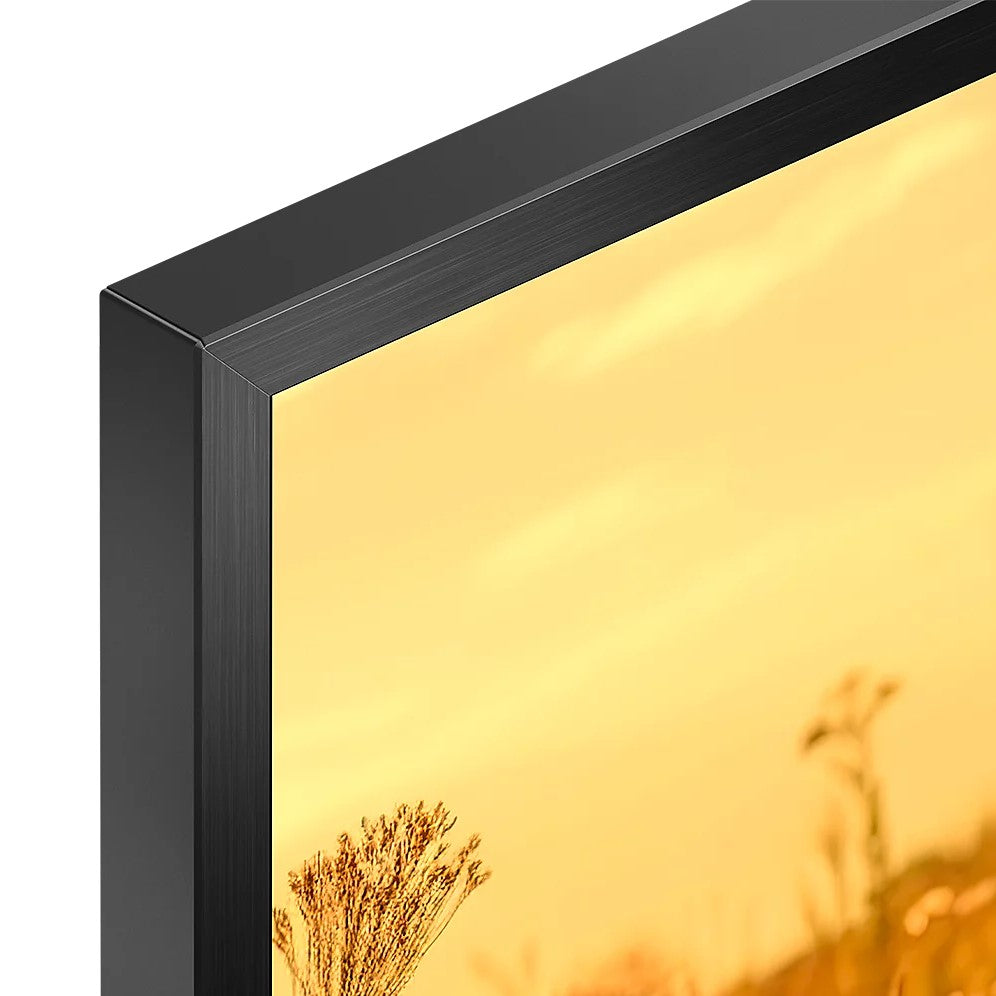 Close-up of a black frame with a blurred background