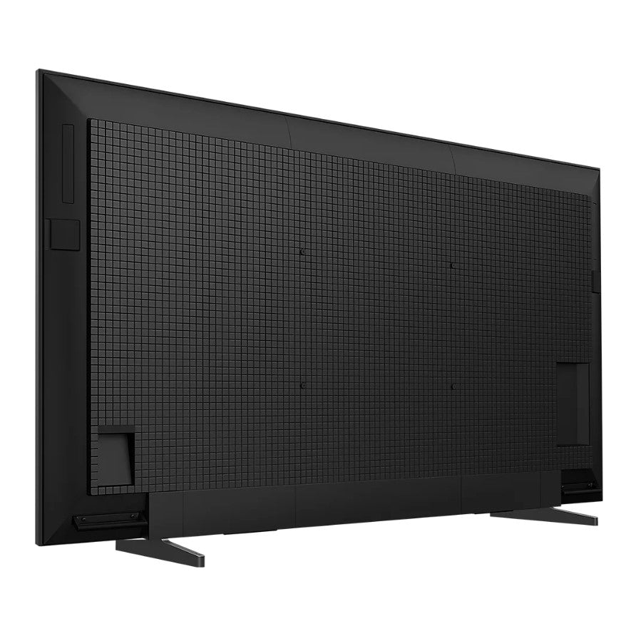 Black flat-screen TV on a white background