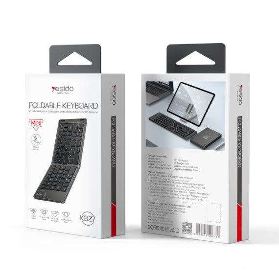 YESIDO Mini Magnetic Folding Bluetooth Keyboard KB27 | Tanzania