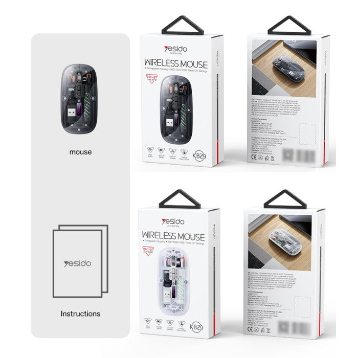 YESIDO KB29 Ergonomic Wireless Wi-fi + Bluetooth Mouse