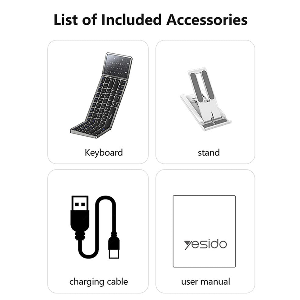 YESIDO Bluetooth Portable Keyboard With Touchpad And Number Pad KB49