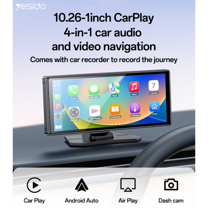YESIDO 10.2in Touch, Wifi, Bluetooth Wireless Car Audio Receiver, KM19