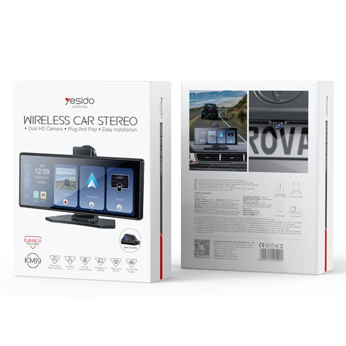 YESIDO 10.2in Touch, Wifi, Bluetooth Wireless Car Audio Receiver, KM19