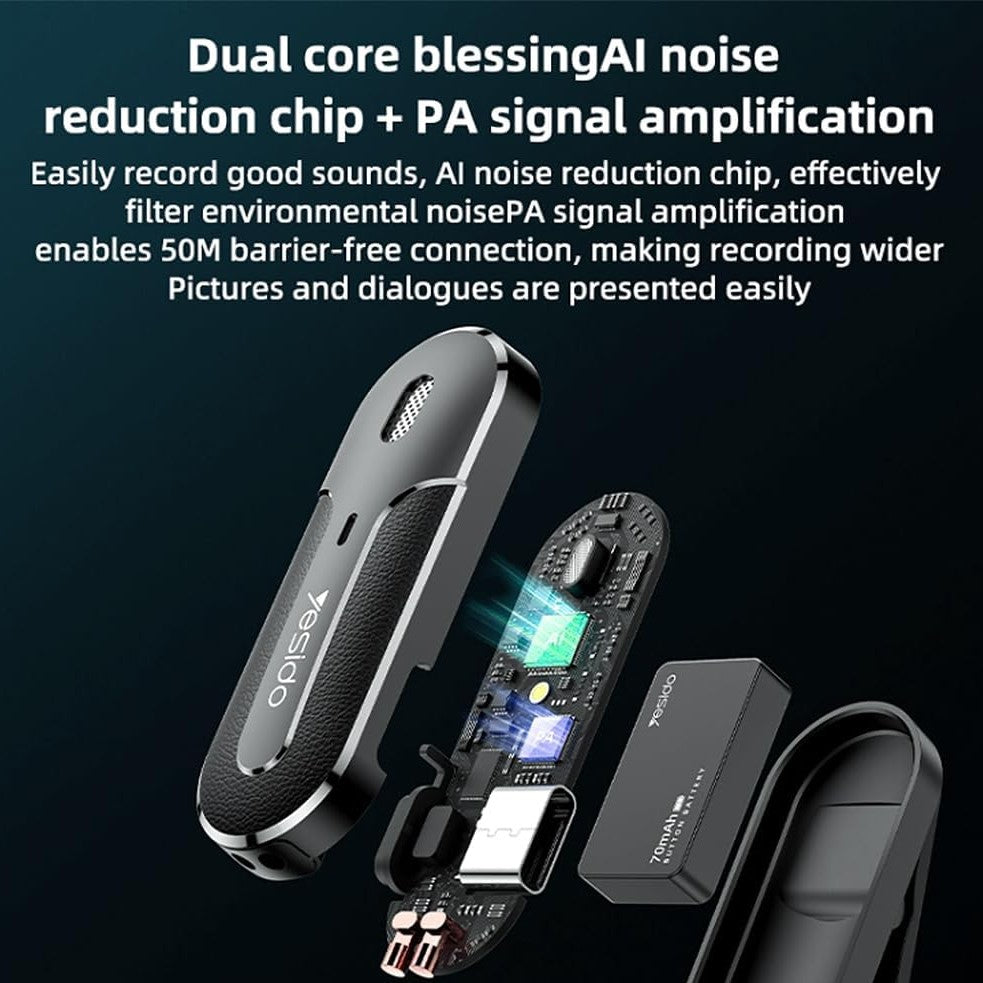 YESIDO KR17 Lavalier 2pc Wireless Microphones | Mic in Dar Tanzania