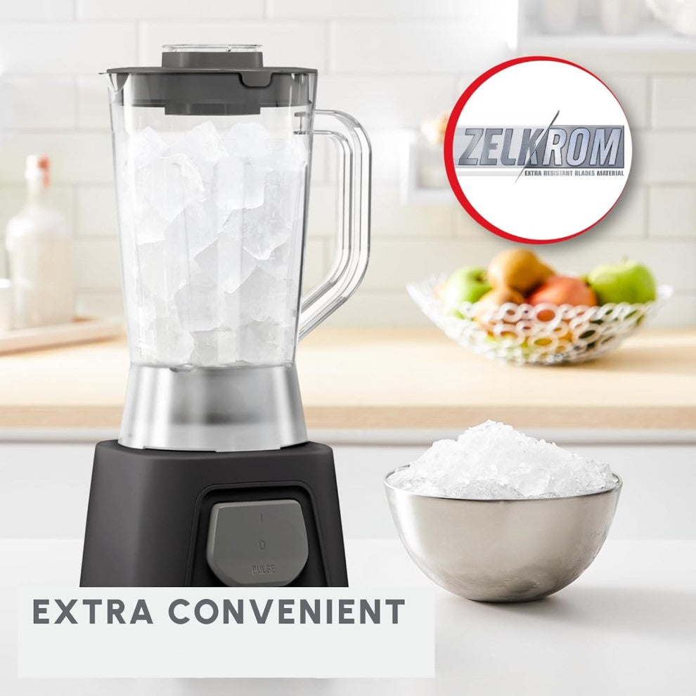 MOULINEX BLENDEO, 450W, 1.25L Blender With 1 Mill, Black, LM2B2828