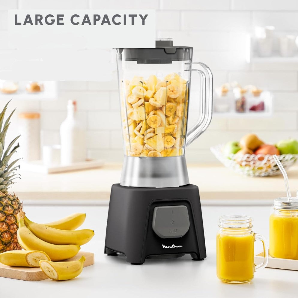 MOULINEX BLENDEO, 450W, 1.25L Blender With 1 Mill, Black, LM2B2828