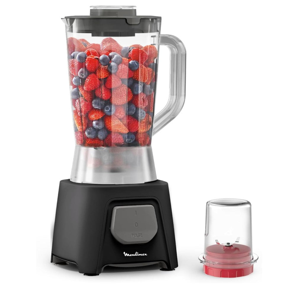 MOULINEX BLENDEO, 450W, 1.25L Blender With 1 Mill, Black, LM2B2828