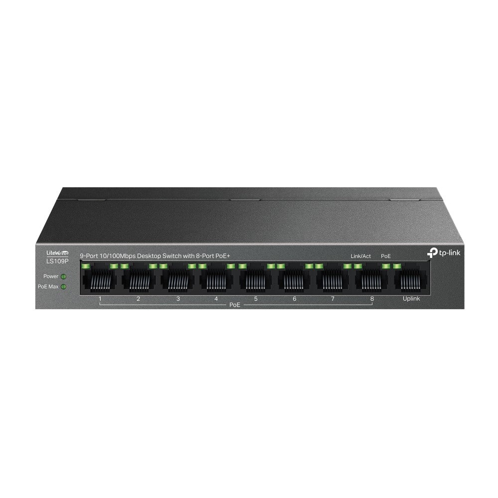 TP-LINK 9-Port 10/100Mbps Desktop Switch With 8-Port PoE+, LS109P