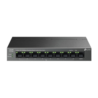 TP-LINK 9-Port 10/100Mbps Desktop Switch With 8-Port PoE+, LS109P
