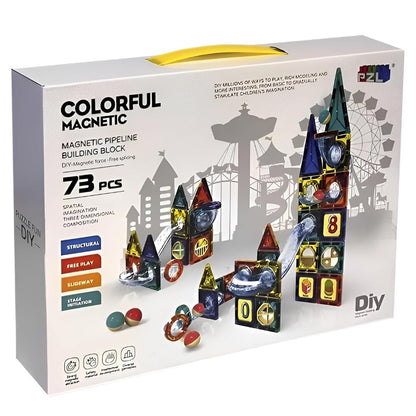 73pc Colorful Magnetic Pipeline 3D Building Blocks Set | Tanzania