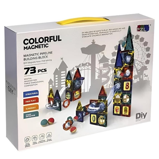 73pc Colorful Magnetic Pipeline 3D Building Blocks Set | Tanzania