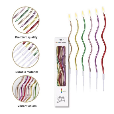 Curvy Birthday Candle 6pc Set | Twist candles in Dar Tanzania