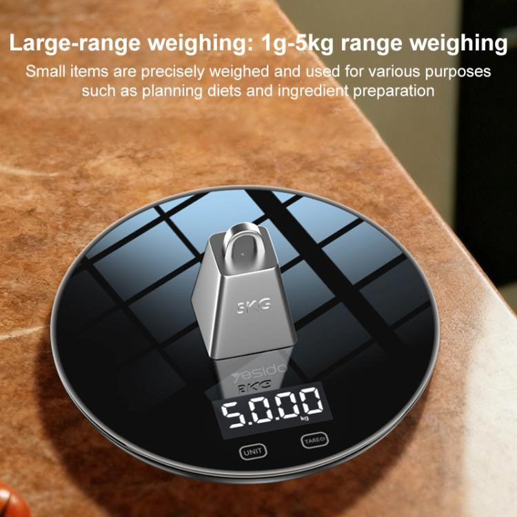 YESIDO Digital Kitchen Food Weighing Scale, 1g-5Kg Capacity, MG43