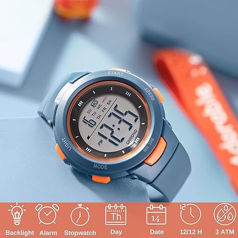 Blue Orange Digital LED Sports Watch | Digital watch in Dar Tanzania