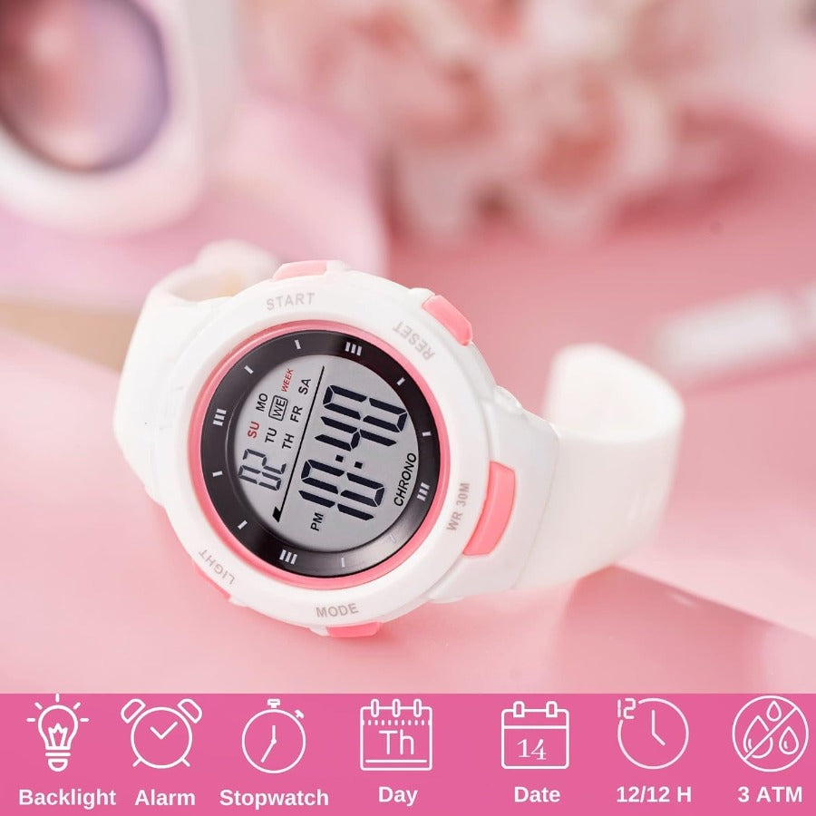 White Pink Digital LED Sports Watch | Digital watches in Dar Tanzania