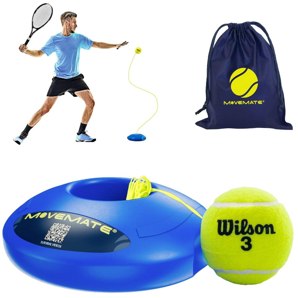 MOVEMATE Retracting Tennis Trainer Set with Wilson Tennis Ball