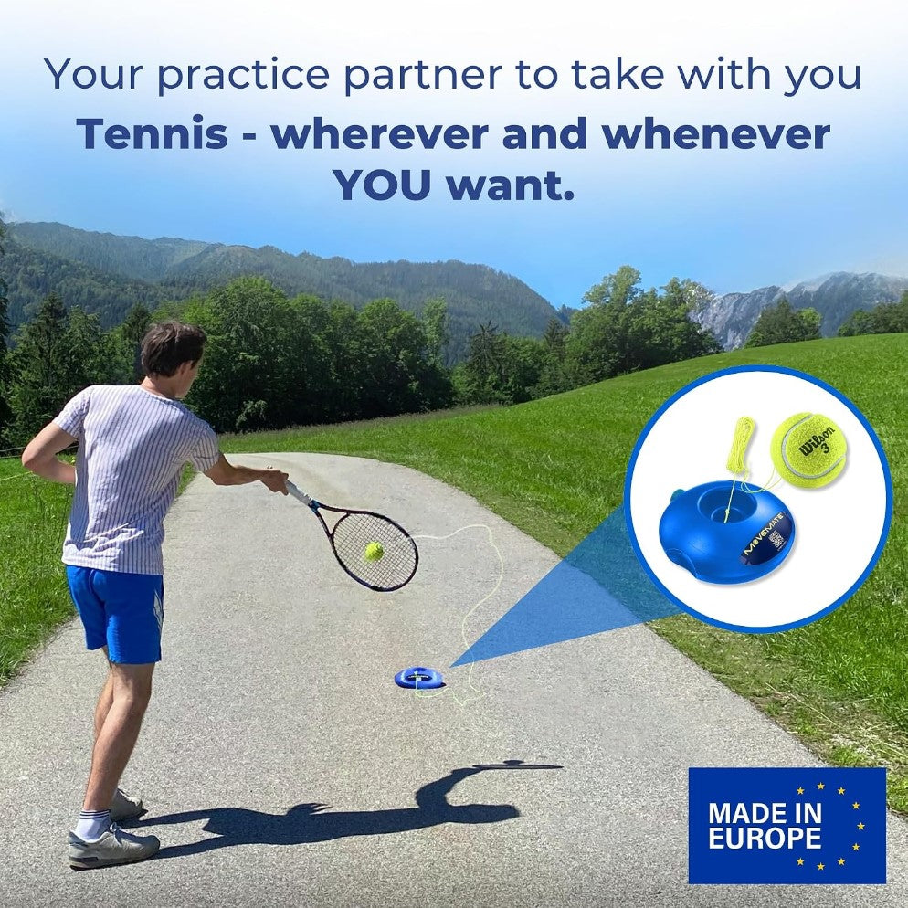 MOVEMATE Retracting Tennis Trainer Set with Wilson Tennis Ball