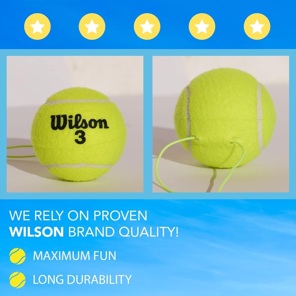 MOVEMATE Retracting Tennis Trainer Set with Wilson Tennis Ball