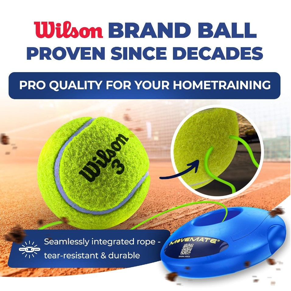 MOVEMATE Retracting Tennis Trainer Set with Wilson Tennis Ball