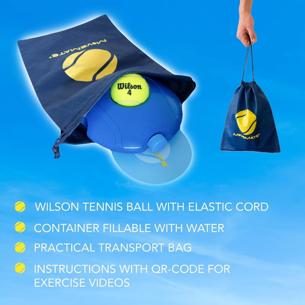 MOVEMATE Retracting Tennis Trainer Set with Wilson Tennis Ball