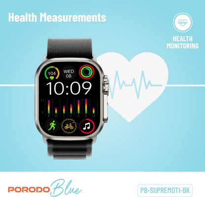 PORODO Supremo Smart Watch SUPREMOTI-BK | Smart watch in Dar Tanzania