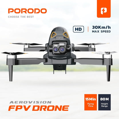 PORODO Aerovision, 80m Height, 30Km/h Speed, HD Camera, FPV Drone