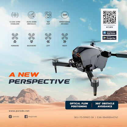 PORODO Aerovision, 80m Height, 30Km/h Speed, HD Camera, FPV Drone