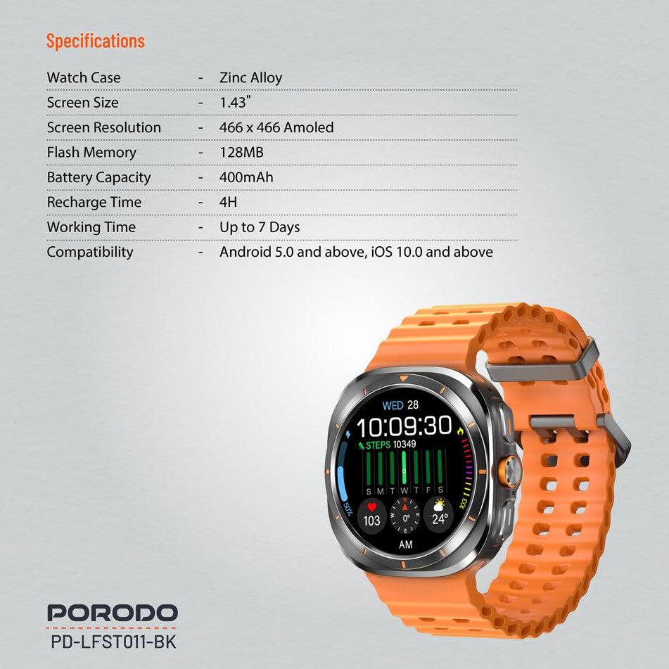 PORODO Voyager Smart Watch PD-LFST011-SL | Smart watch in Dar Tanzania