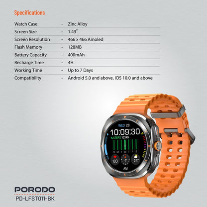 PORODO Voyager Smart Watch PD-LFST011-SL | Smart watch in Dar Tanzania