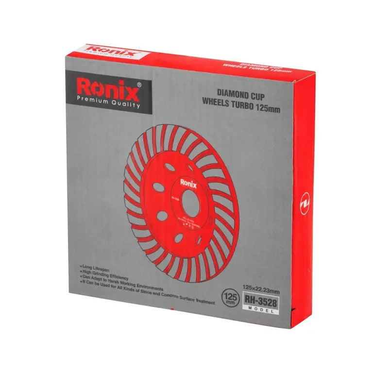 RONIX Turbo Diamond Cup Grinding Wheel, 125mm x 5 x 22.2mm, RH-3528