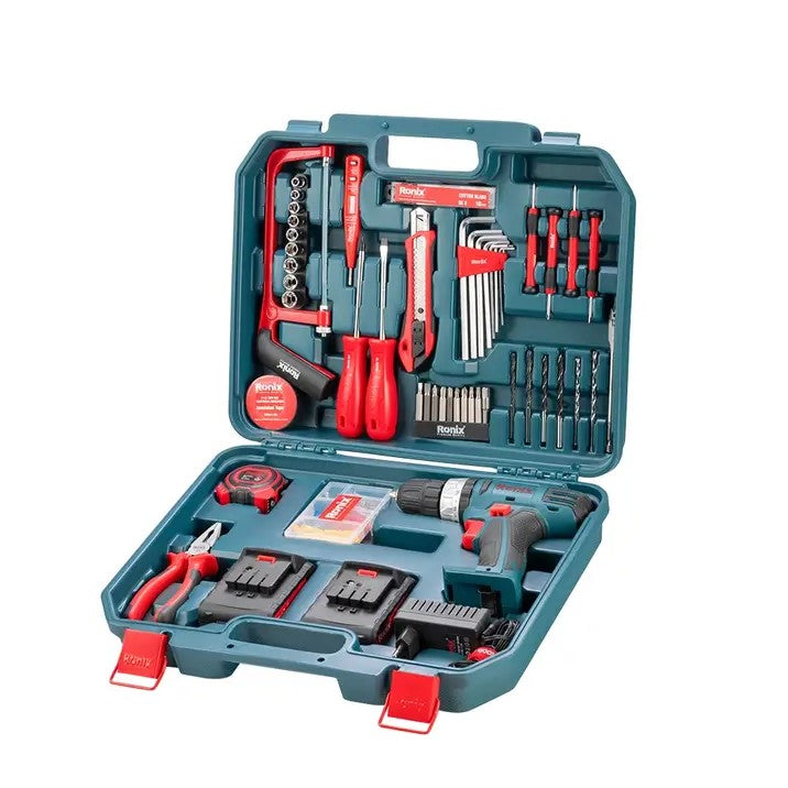 RONIX RS-8018, Cordless Drill with 53pc Hand Tools Toolkit in Tanzania