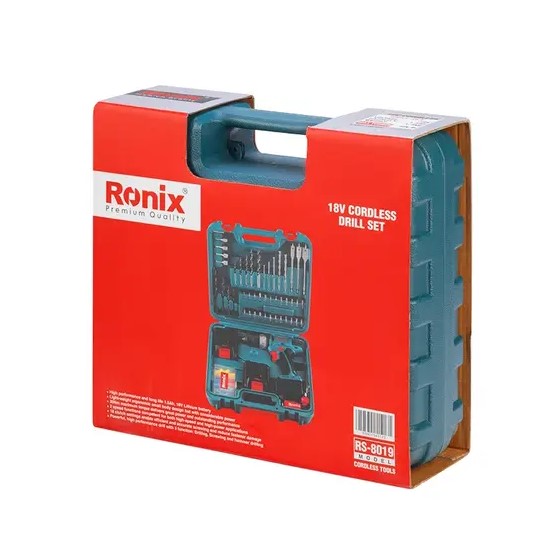 RONIX RS-8019, Cordless Drill with 53pc drill bits Toolkit in Tanzania