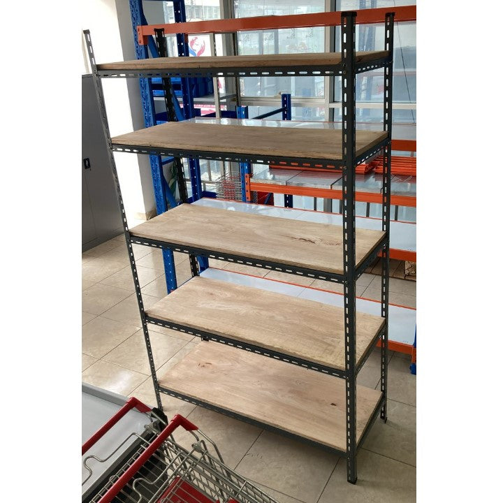 BASIC 5 Tier, Steel Rack With Wood Shelf 200 x 120 x 50cm | Tanzania