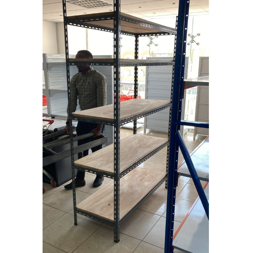 BASIC 5 Tier, Steel Rack With Wood Shelf 200 x 120 x 50cm | Tanzania