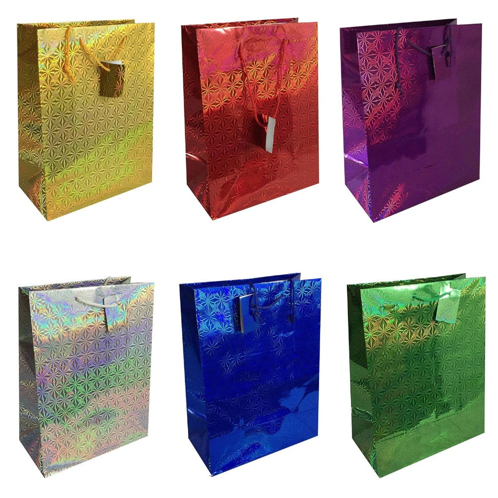 Holographic Foil Design Gift Bag, Large, 12pc Pack | Gift Bags